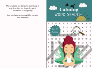 Paperback Cover Calming WS x Word Search X pages Bleed CMYK