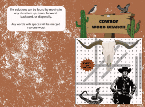 Paperback Cover Cowboys x Word Search X pages Bleed CMYK