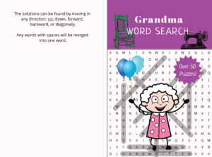 Paperback Cover Grandma WS x Word Search X pages Bleed CMYK