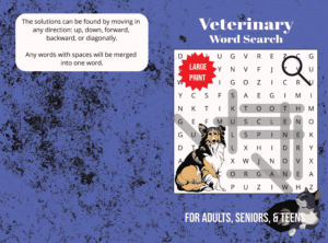 Paperback Cover Veterinary x Word Search X pages Bleed CMYK
