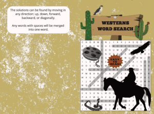 Paperback Cover Westerns x Word Search X pages Bleed CMYK
