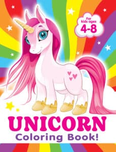 Unicorn Colouring Book Cover Rainbow V